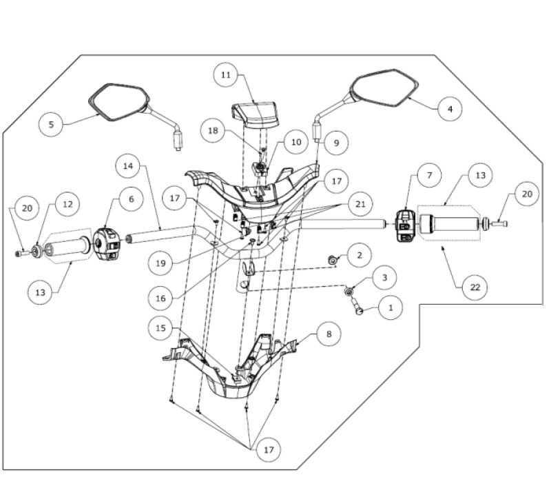 Nr. 14 - Lenker / Lenkstange für alle Silence S01 - Modelle